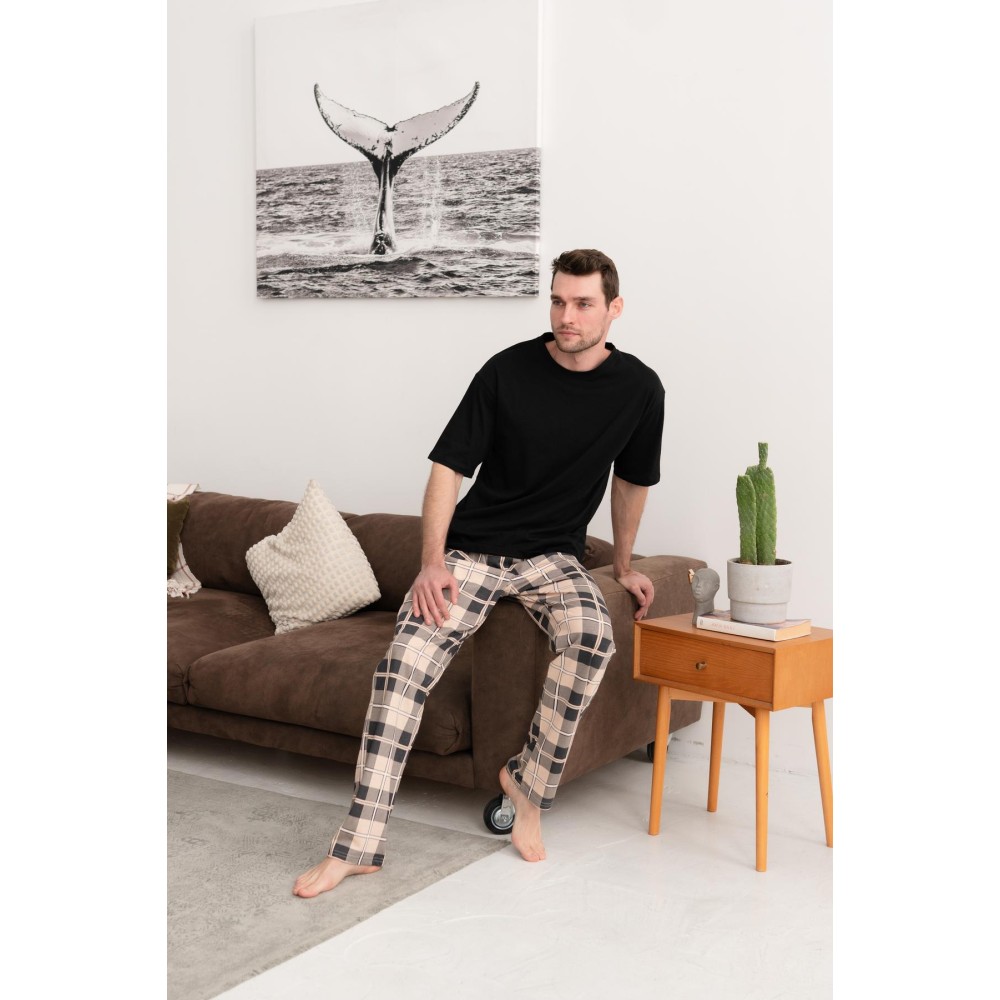 Фото  піжама every day бавовняна(штани+футболка), клітина