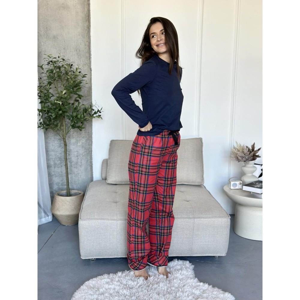 Фото  жіночі штани coy navera, клітина червоно-синя
