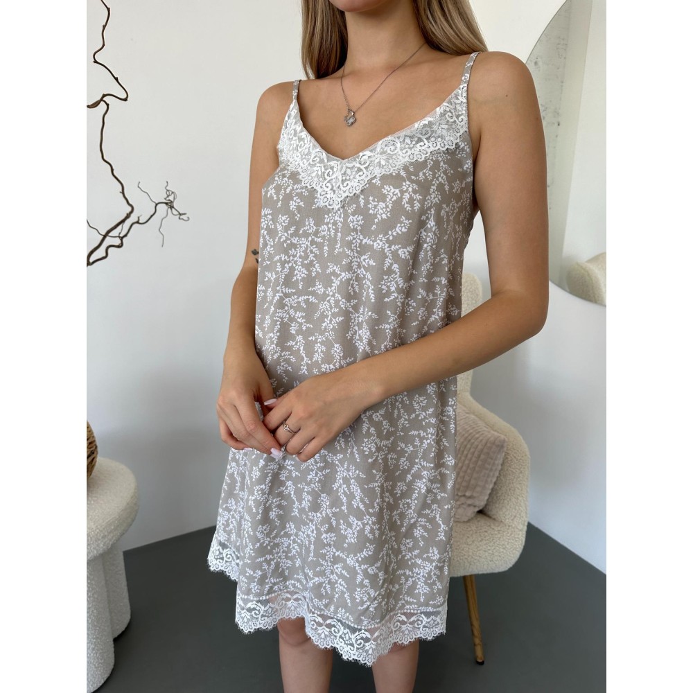 Фото  жіночий комплект халат+сорочка зі штапелю ніжність