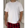 Фото  домашній комплект для чоловіків глен (штани+футболка біла)