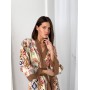 Фото  жіночий халат кімоно довгий boho chic карамель