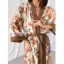 Фото  жіночий халат кімоно довгий boho chic карамель