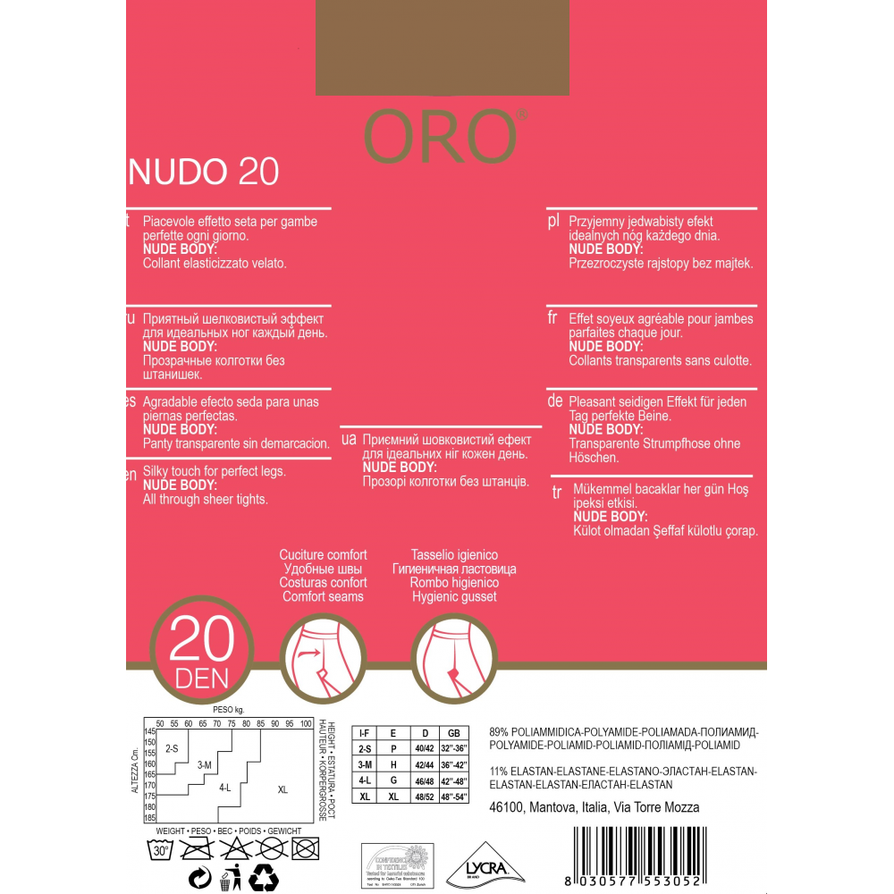 Зображення  колготки жіночі oro nudo 20 den natural 3