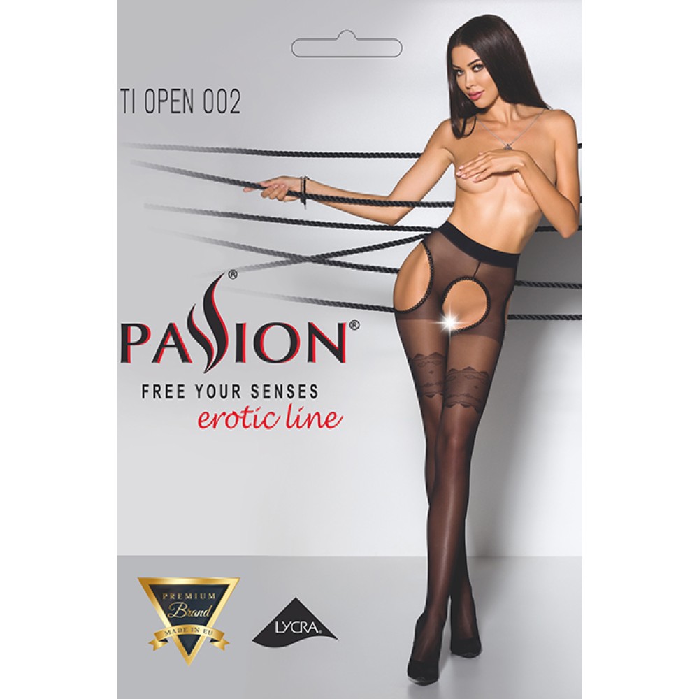 Зображення  колготки passion tiopen 002 з розрізом 1/2