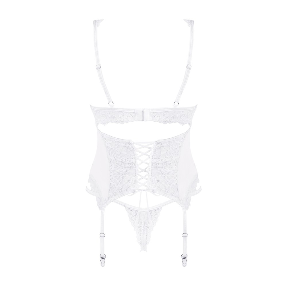 Зображення  комплект obsessive amor blanco corset s/m