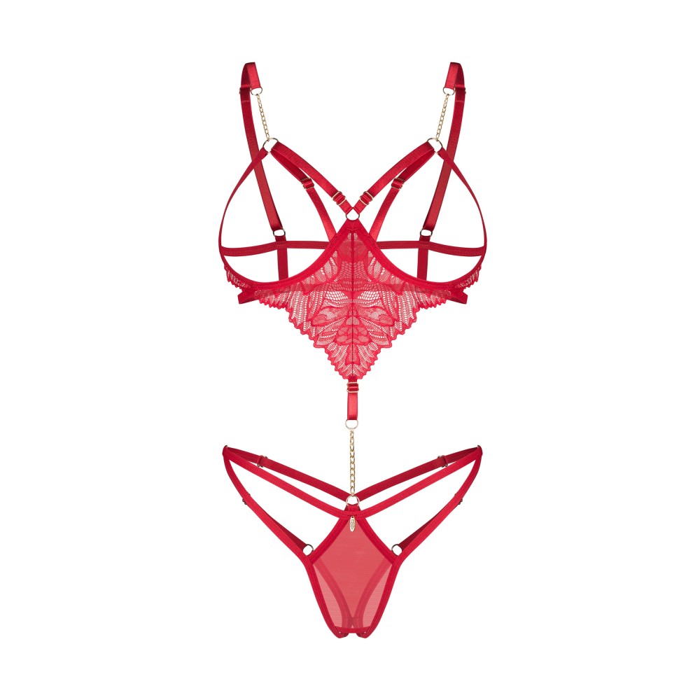 Зображення  еротичне боді obsessive matildea body otwarte czerwony s/m