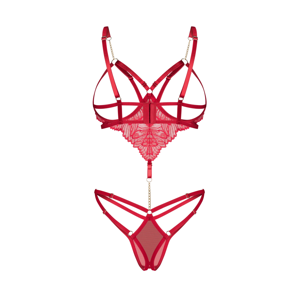 Зображення  еротичне боді obsessive matildea body otwarte czerwony s/m