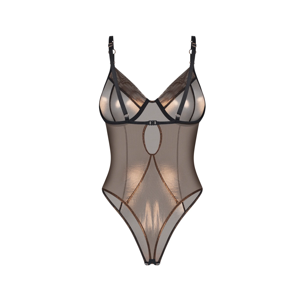 Зображення  еротичне боді obsessive soranna body otwarte złoty 2xl/3xl