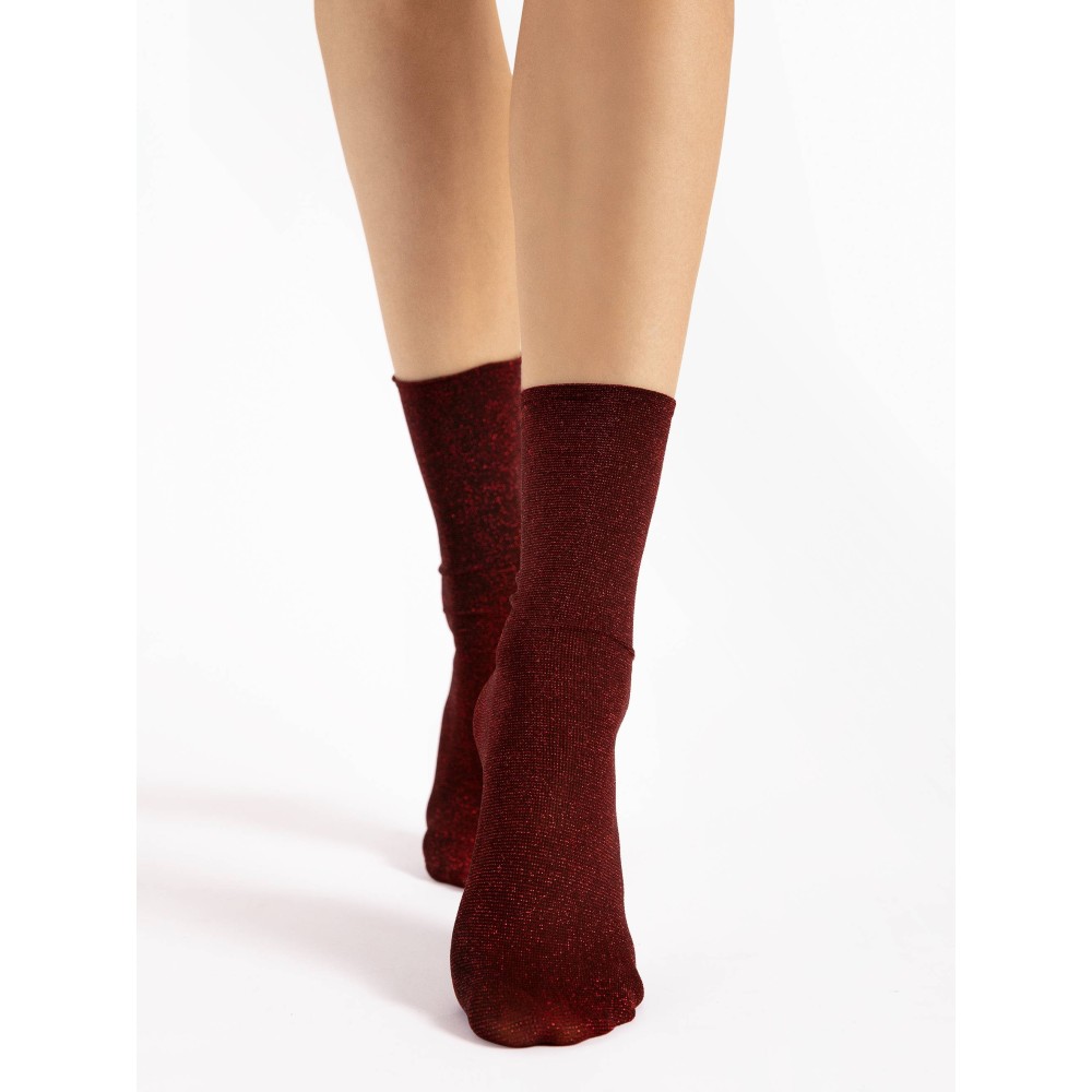 Фото  жіночі гладкі шкарпетки з люрексом fior bestie 40 den