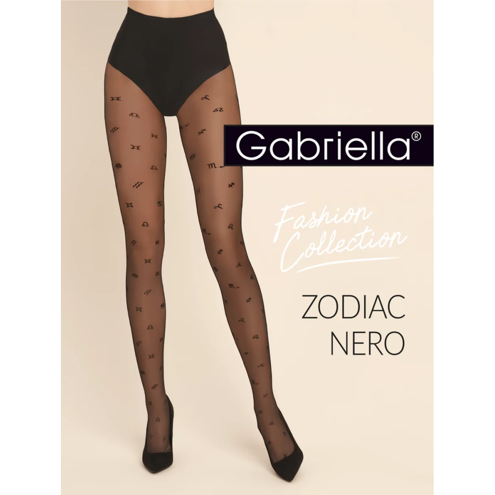 Фото  жіночі колготки з візерунком gabriella zodiac nero 20 den