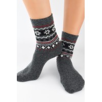 Жіночі гладкі шкарпетки теплі з вовною Noviti SW010 36-41