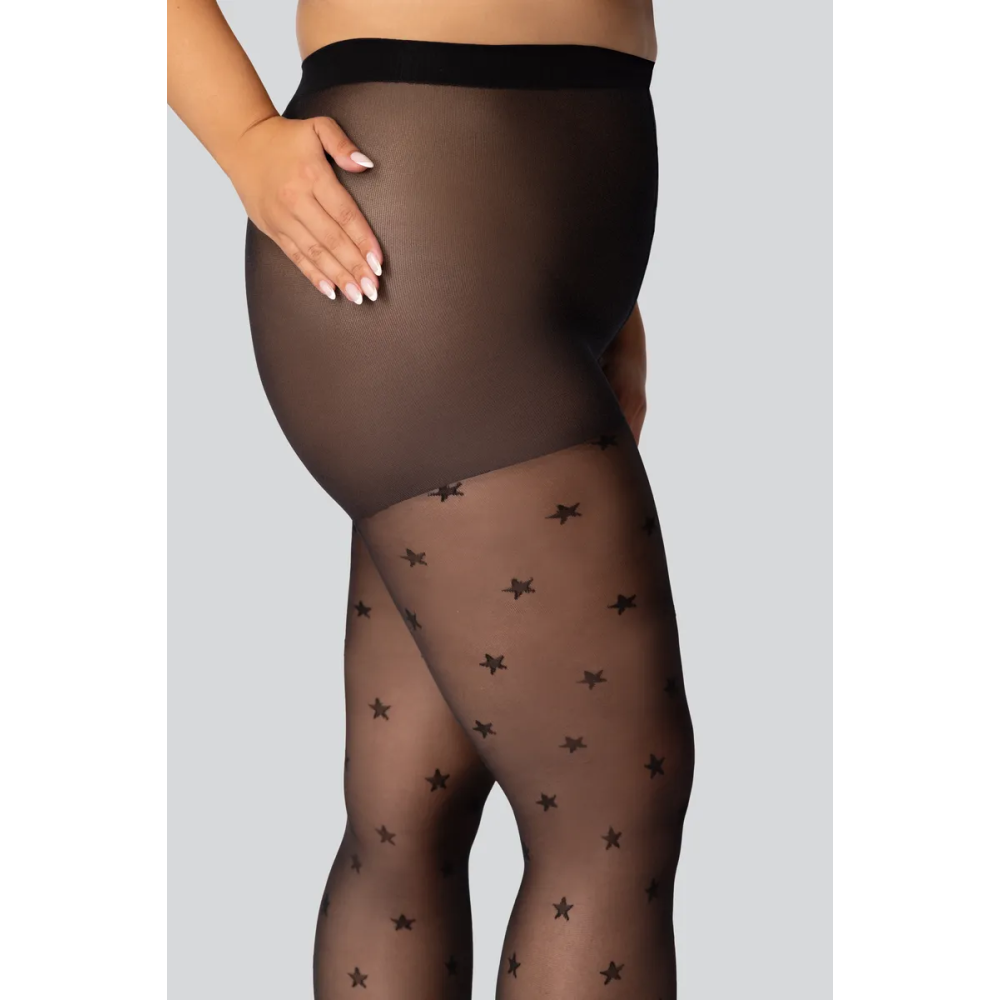Фото  жіночі колготки великого розміру з узором mona queen star 30 den