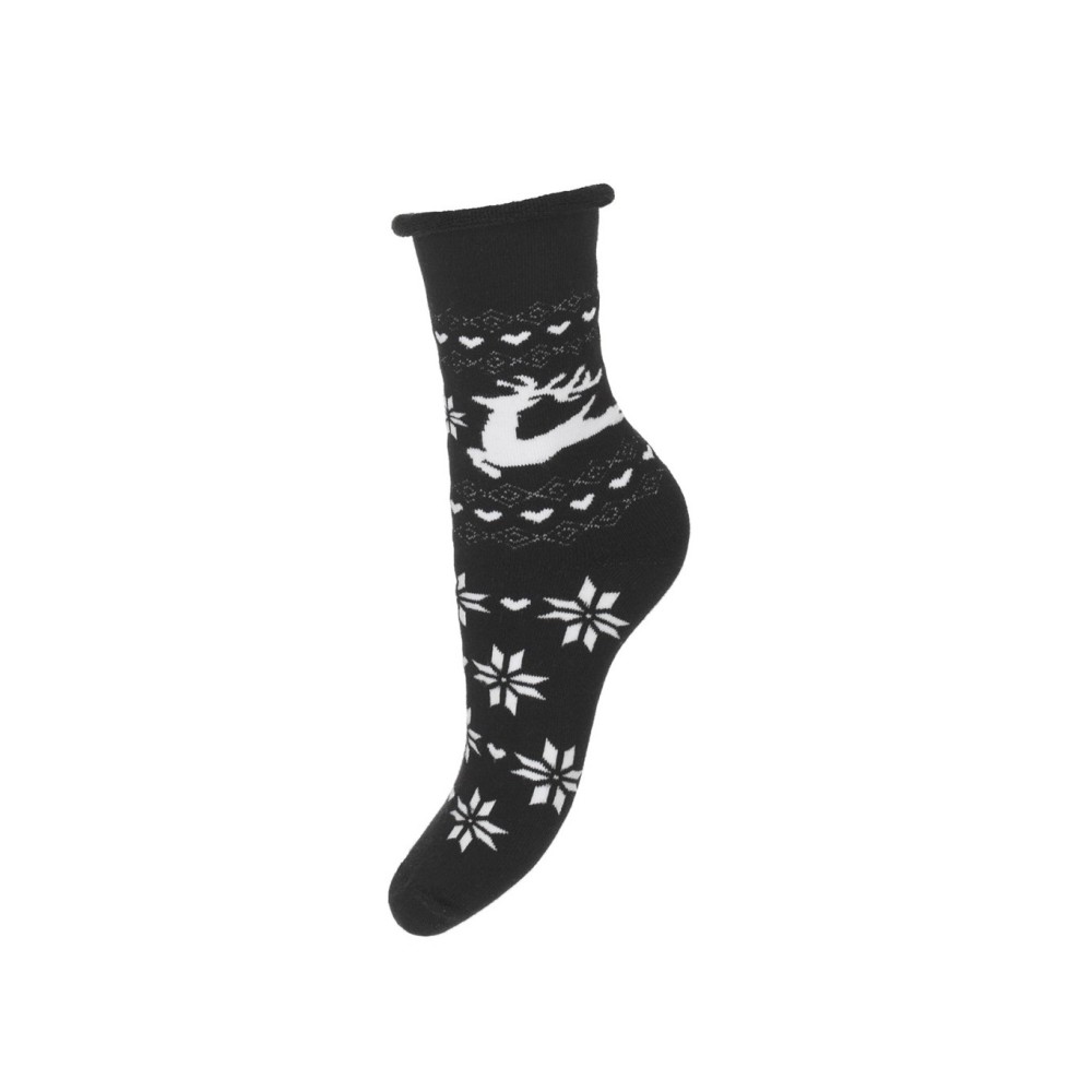 Фото  жіночі гладкі шкарпетки новорічні махрові milena 0118.002