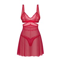 Комплект obsessive Cupide Desir babydoll Красный XXL/XXXL
