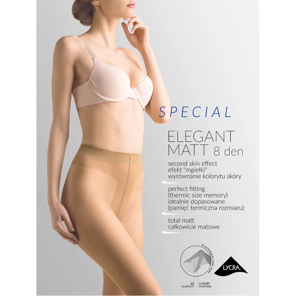 Зображення  класичні жіночі колготки ультратонкі gabriella elegant matt 8 den 4