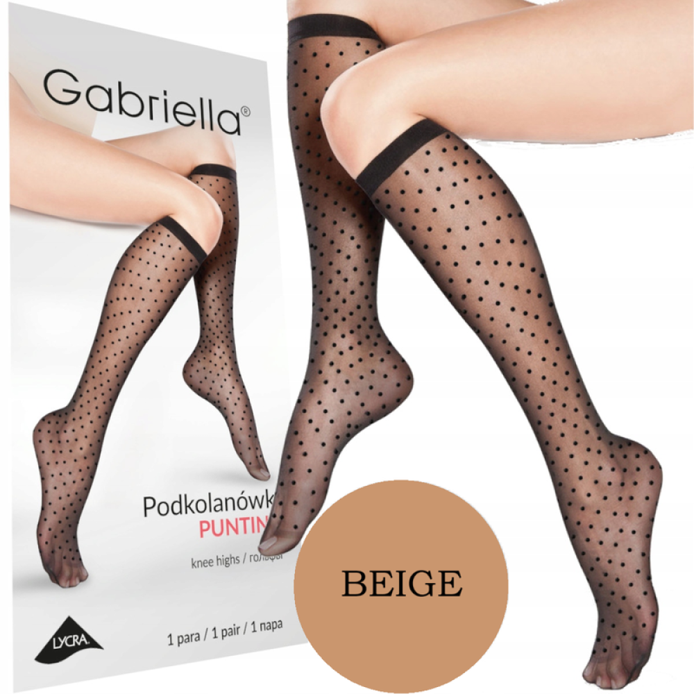 Фото  жіночі гольфи в горох gabriella knee high puntina 20 den one size