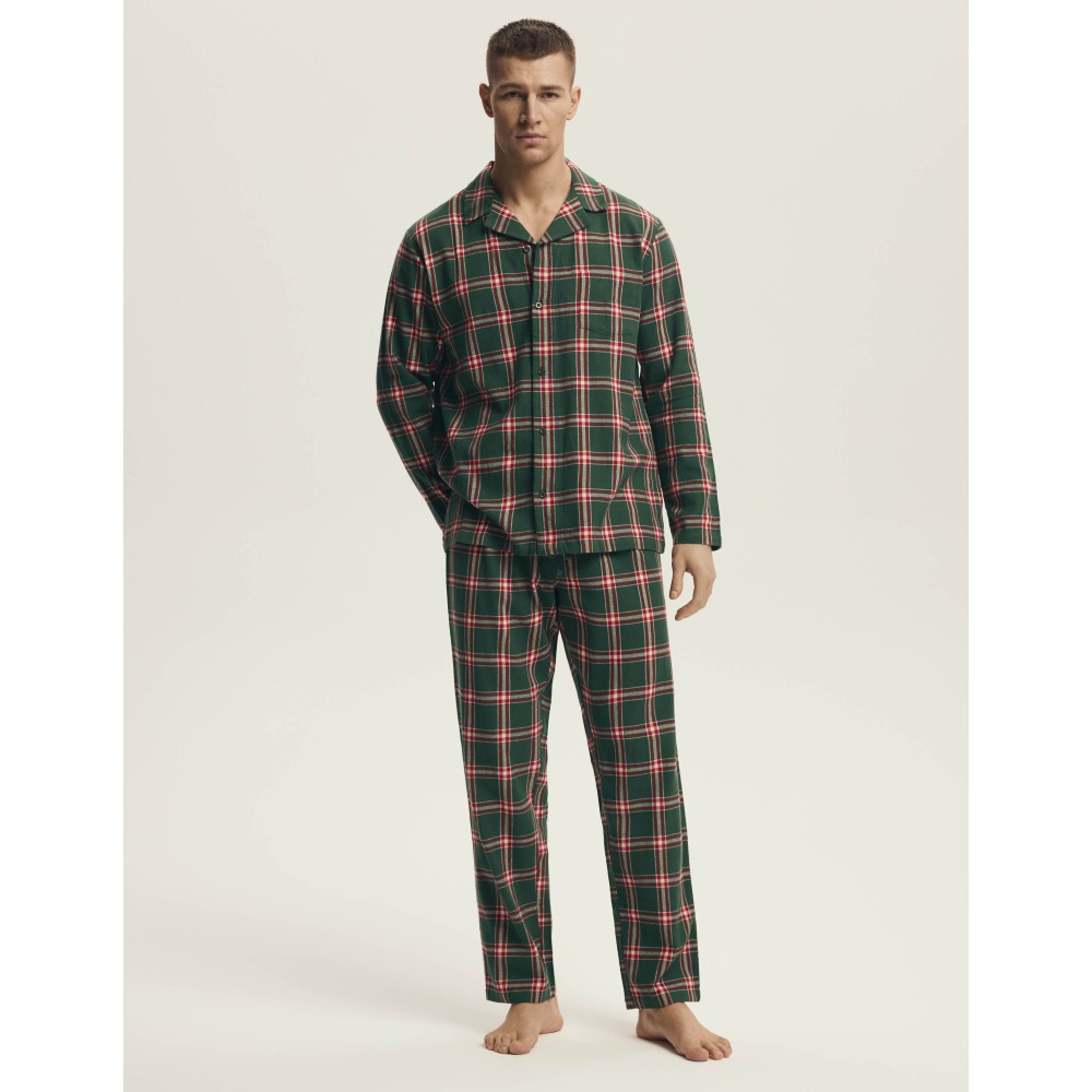 Фото  піжама чоловіча із фланелі henderson 43460 nut