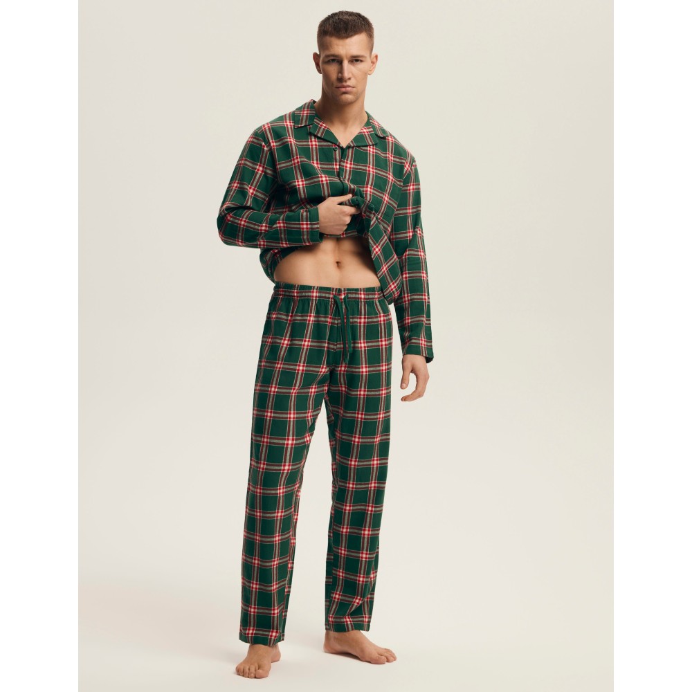 Фото  піжама чоловіча із фланелі henderson 43460 nut