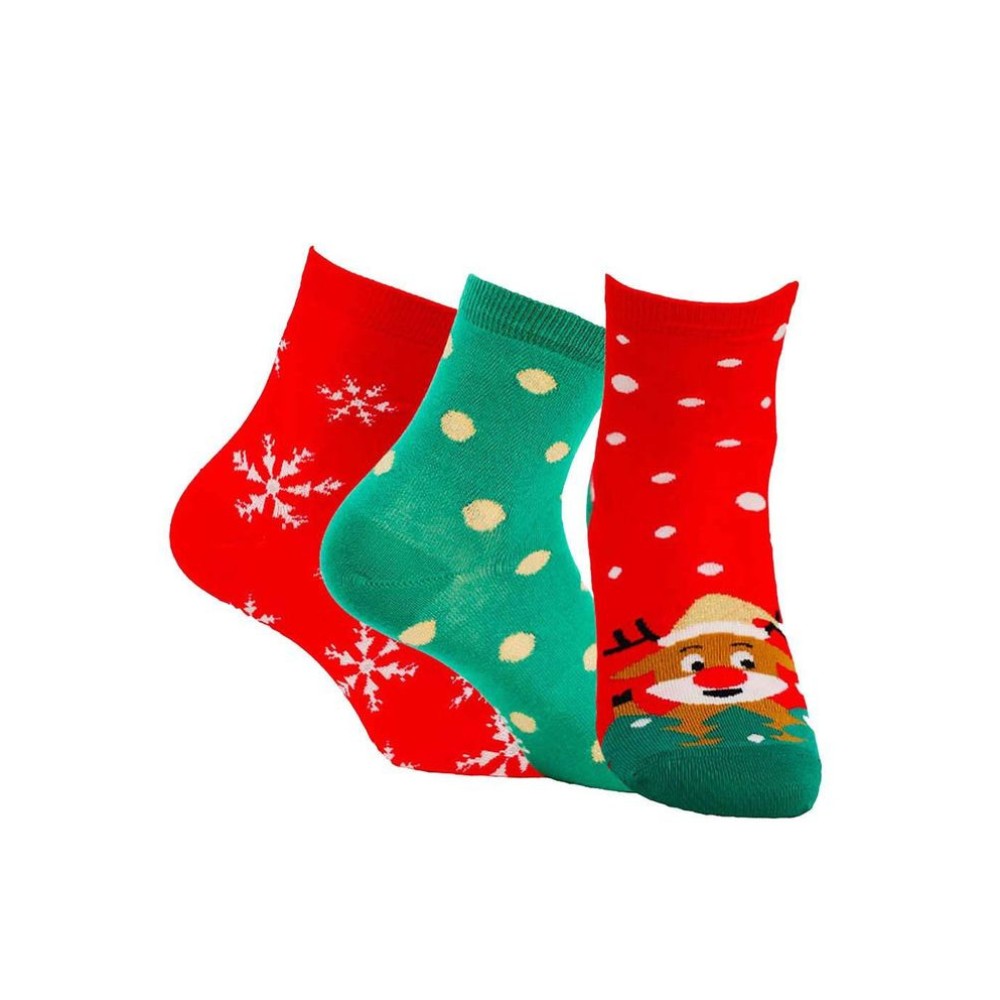 Фото  жіночі гладкі шкарпетки новорічні wola wz 993 women