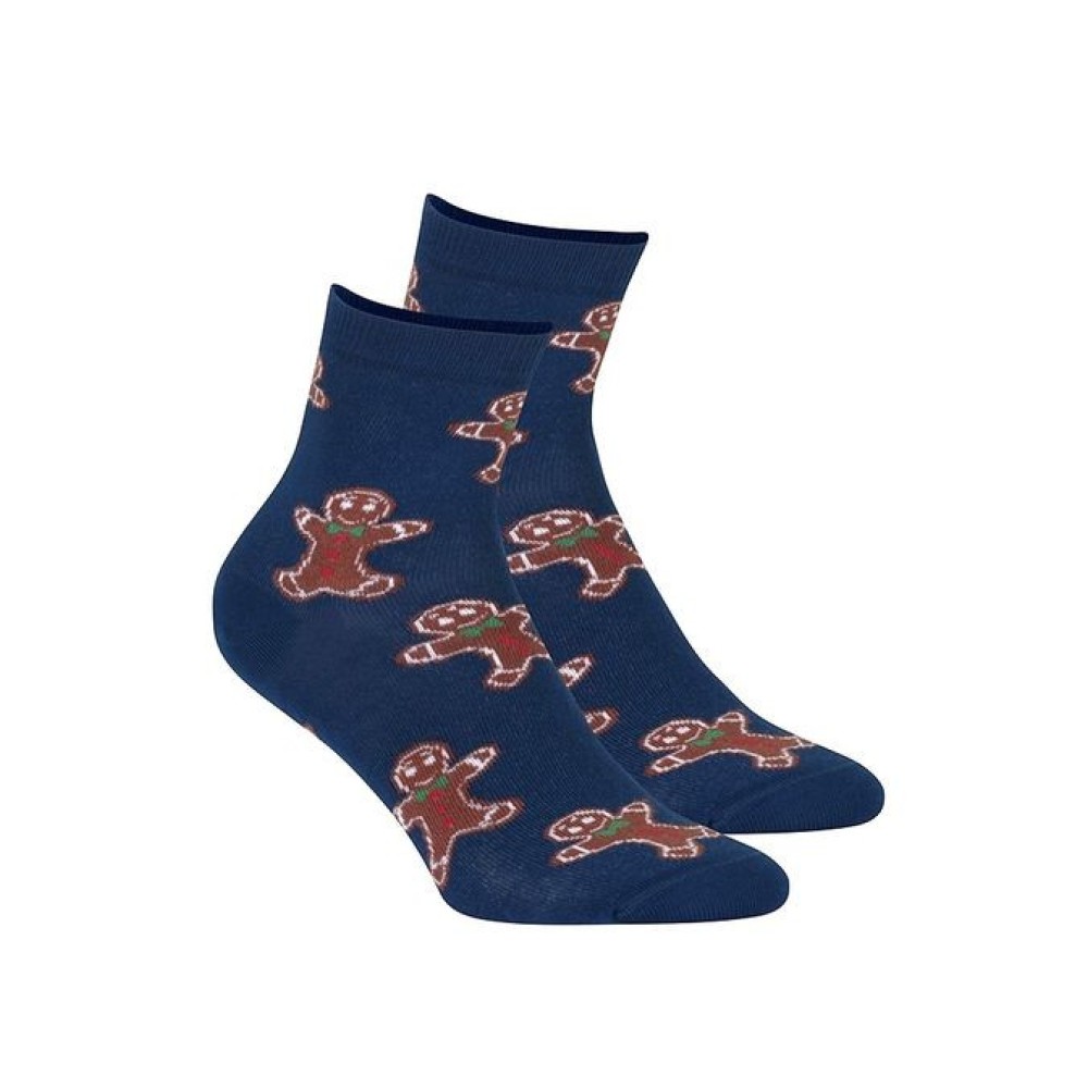 Фото  жіночі гладкі шкарпетки новорічні wola wzr 836