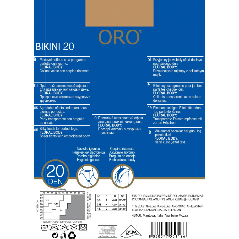 Фото  колготки жіночі oro bikini 20 den