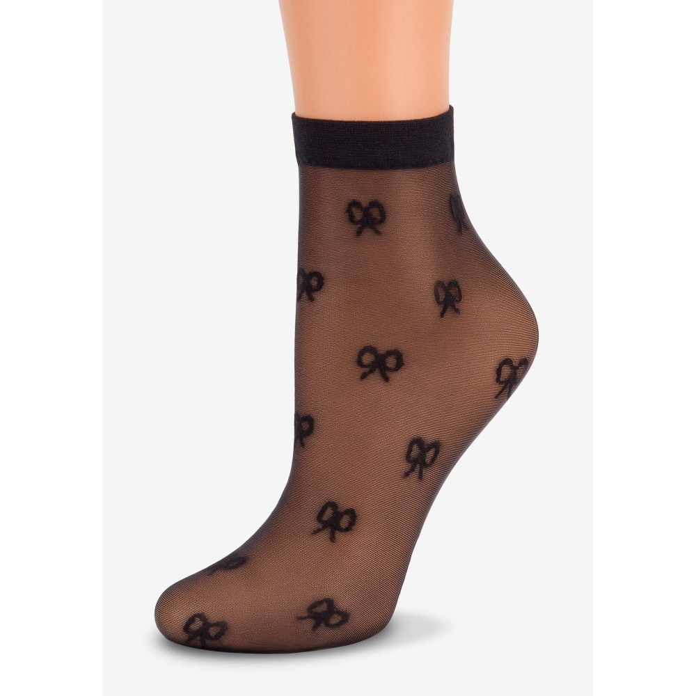 Фото  жіночі гладкі шкарпетки з візерунком marilyn sl-c21 20 den