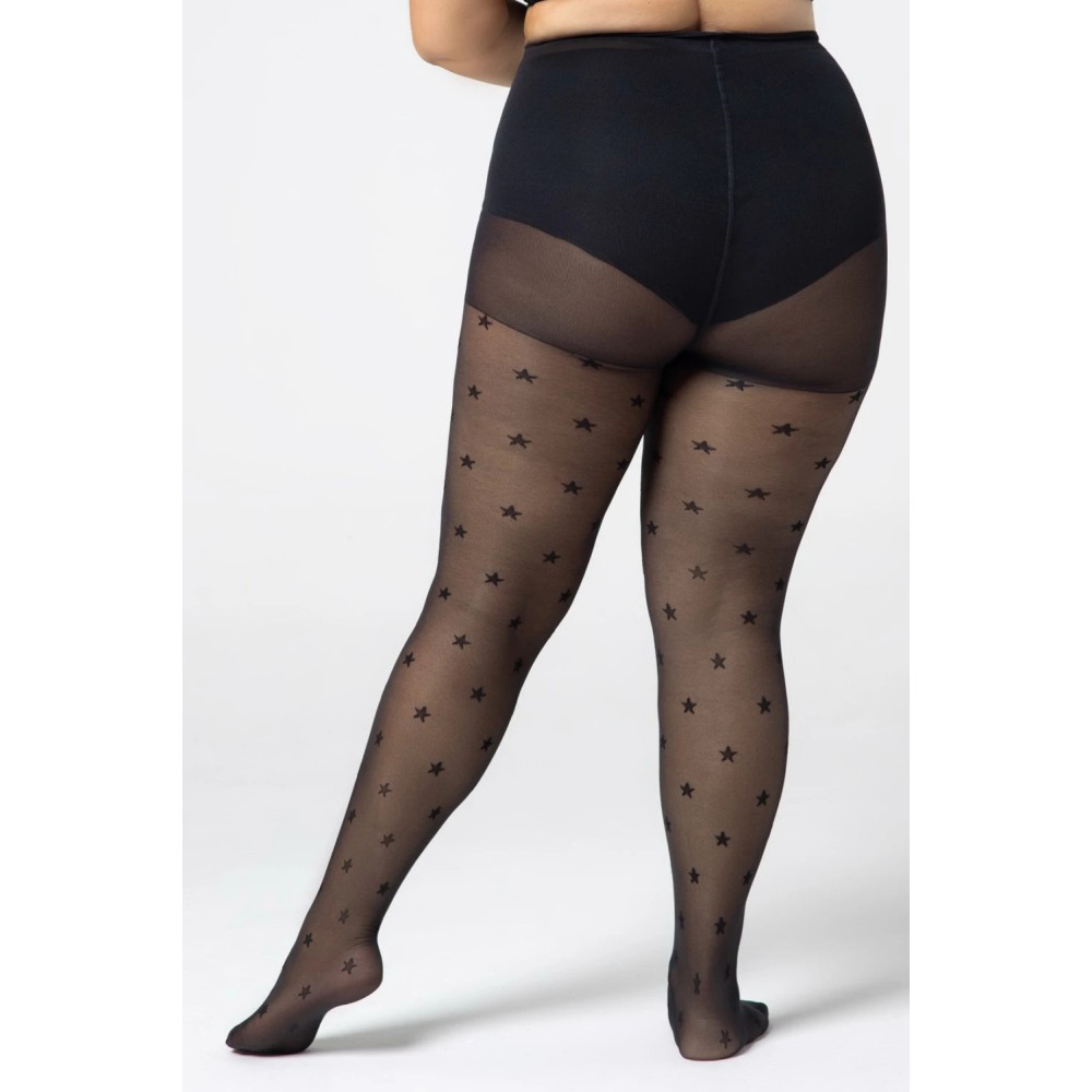Фото  жіночі колготки великого розміру з узором mona queen star 30 den