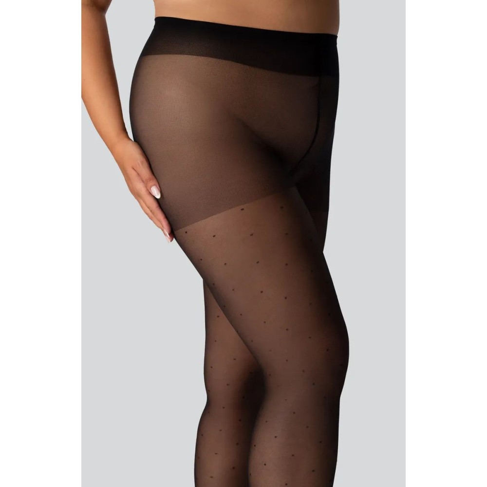 Фото  жіночі колготки великого розміру з узором mona queen dots right 30 den