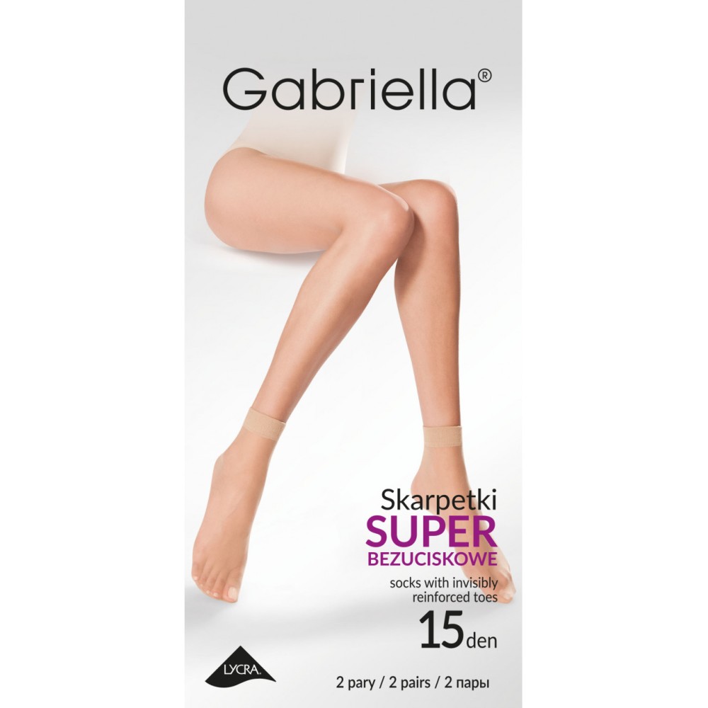 Фото  жіночі гладкі шкарпетки gabriella skarpetki super bezuciskowe 15 den (2 пари)