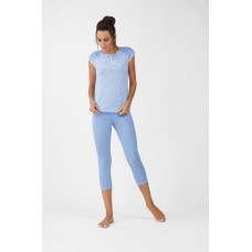 Жіноча піжама бриджі бавовна Ellen LNP 225/001 блакитний