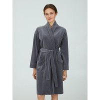 Жіночий халат велюровий Ellen LGV 207/00/01 сірий