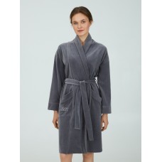 Женский велюровый халат Ellen LGV 207/00/01 серый