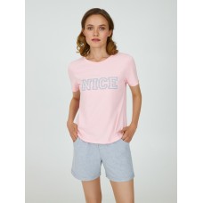 Женская пижама шорты хлопок Ellen LPK 2074/01/02 розово-серый