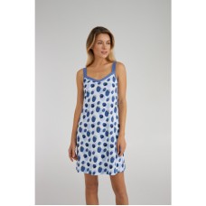 Женская ночная рубашка хлопок Ellen LDK 117/00/03 бело-голубой