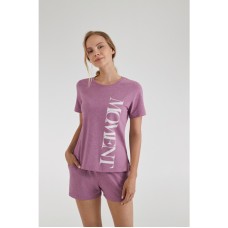 Жіноча піжама шорти бавовна Ellen LPK 2070/07/01 рожевий