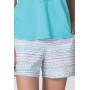 Фото  женская пижама шорты хлопок key lns 914 бело-голубой