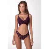 Женские трусы мини бикини кружево Jasmine Brina 2318/85 винный 