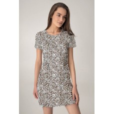 Жіноча нічна сорочка бавовни Jasmine Lenora 4510/34 біло-коричневий