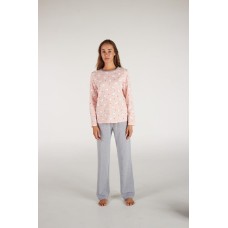 Жіноча піжама штани бавовна Gofre LPK 0180/08/02 рожево-сірий