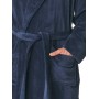 Фото  мужской халат флис key mgl 208 темно-синий