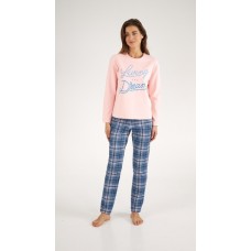 Жіноча піжама штани бавовна Ellen LPK 0780/14/01 розово-блакитний