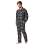 Фото  мужская пижама брюки фланель key mns 431 темно-зеленый