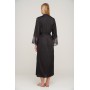 Фото  длинный женский халат шелк-сатин julia 4120-25 черный
