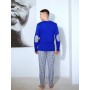Фото  пижама мужская пч-м-2 синий (маленькая клетка)