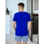 Фото  пижама мужская пч-м-1 синий (маленькая клетка)